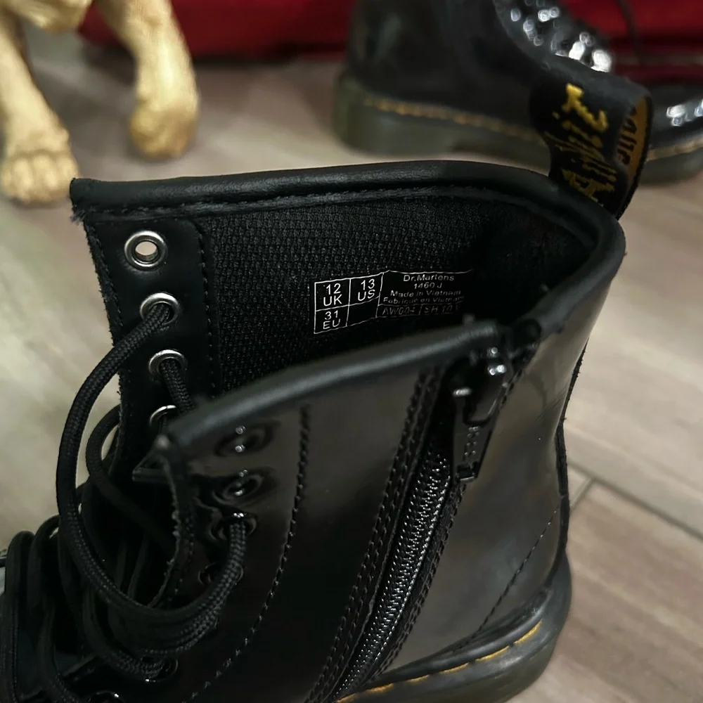 Junior 1460 Black Patent Leather Lace-Up Boots